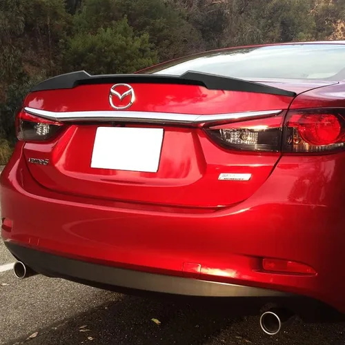 Vista 6 de Alerón de baúl trasero HYPERSPEED W-Power con ala para tapa y labio V-Style, ABS, estilo V, compatible con Mazda 6 Mazda6 Sedán 2014 2015 2016 2017