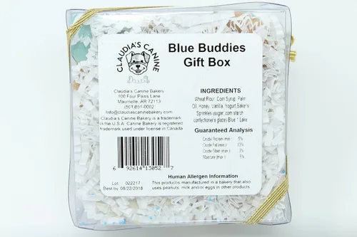 Vista 9 de Claudia's Canine Bakery - Caja de regalo de galletas gourmet para perros Blue Buddies