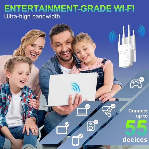 Vista 5 de Extensor WiFi 2026, 15888 pies cuadrados Extensor de Internet WiFi, amplificador inalámbrico de señal repetidor de largo alcance para el hogar