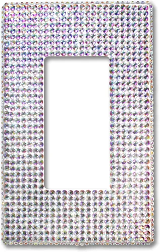 NEU Decoración sin tornillos, con diamantes de imitación brillantes, cubierta de salida de 1 banda para interruptor de luz, sensor, GFCI