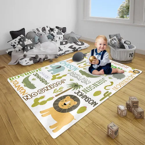 Vista 5 de Alfombra de juego personalizada para bebé, alfombra de gateo personalizada, decoración de dormitorio, alfombra de área de piso, alfombras para bebé