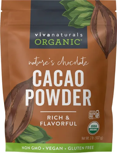 Vista 9 de Polvo de Cacao Orgánico, Sin Endulzar, 8 oz (227 g) – Rico Sabor a Chocolate Oscuro, Perfecto para Hornear, Batidos y Chocolate Caliente – Polvo