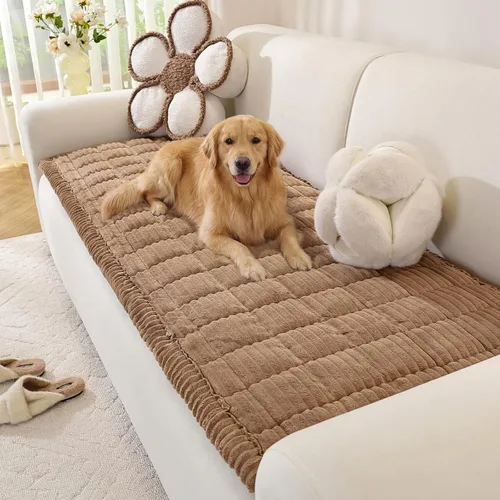 Vista 13 de Funda de sofá para perros, lavable, funda de sofá para mascotas, funda de sofá modular suave y mullida en forma de L, protector grueso apto