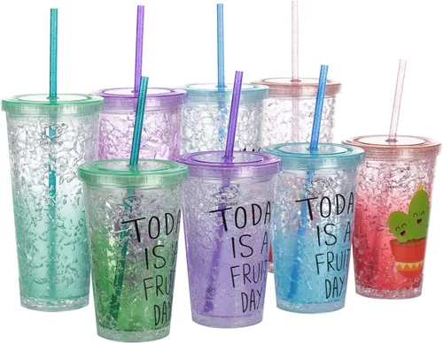 Vista 5 de Dakoufish Pajitas de plástico Tritan reutilizables de 11 pulgadas, popotes de repuesto con purpurina para frascos/vasos Mason de 24 a 40 onzas