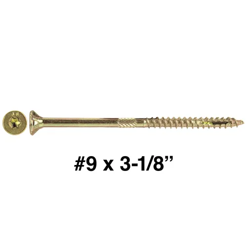 Vista 121 de 8 x 1 revestimiento exterior recubierto de bronce, tornillo de madera multiusos compatible con ACQ, cabeza plana Torx/Star Drive de 1 libra, 288