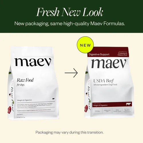 Vista 3 de Maev Alimento para perros de carne de res de grado humano, fórmula para peso y digestión, ingrediente entero, sin gluten, alto en proteínas