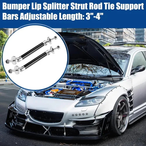 Vista 2 de ACROPIX Universal 3"-4" aleación de aluminio ajustable 2.953 in parachoques delantero difusor de labio barra de acoplamiento barras divisoras barras