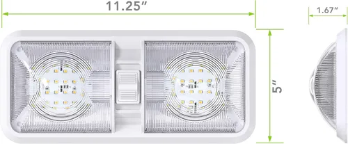 Vista 2 de Paquete de 2 luces LED para techo con doble cúpula para RV con interruptor de encendido/apagado para iluminación