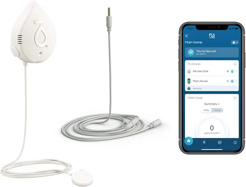 Vista 20 de Moen Flo Detector de fugas de agua inteligente, alarma de sensor de goteo o inundación para el hogar, 1 paquete, blanco, 920-004