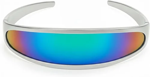 Vista 9 de zeroUV - Gafas de sol con visera de lente espejada de color cíclope estrecho futurista