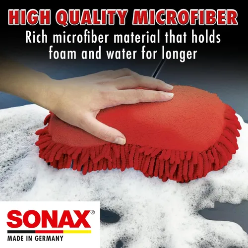 Vista 4 de SONAX Esponja de lavado de microfibra – Esponja de lavado de coche sin arañazos, microfibra ultrasuave, alta absorción de espuma, segura