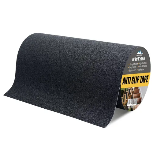 Vista 9 de Cinta de agarre – Cinta antideslizante de servicio pesado de grano 80 antideslizante para escaleras exterior/interior, impermeable de alta tracción