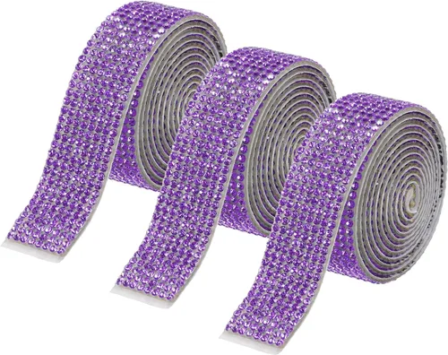 Vista 66 de MECCANIXITY 3 rollos de cinta de diamantes de imitación autoadhesiva de 3 yardas y 0.315 in para proyectos de artes y manualidades, pasteles de Beige