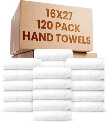 Vista 8 de Paquete de 300 paños económicos a granel (12 x 12) – Paños blancos a granel – Trapos de limpieza comercial de mezcla de algodón – Toallas