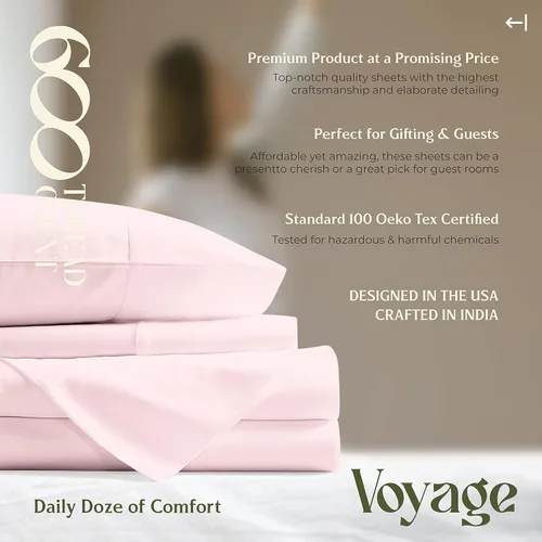 Vista 99 de Mayfair Linen Juego de sábanas de 100% algodón egipcio, tamaño individual (paquete de 2) – Sábanas de lujo blancas de 600 hilos, tamaño individual