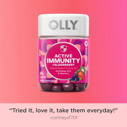 Vista 11 de Olly Gummy Active Immunity+Elderberry, 45 gomitas (1 paquete), sabor a bayas