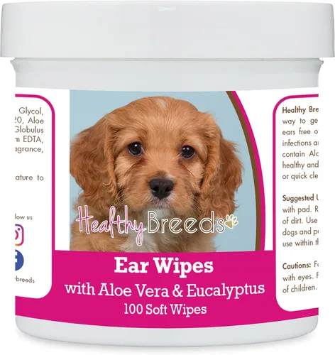 Vista 47 de Healthy Breeds Shih Tzu Toallitas de limpieza de oídos con aloe y eucalipto para perros, 100