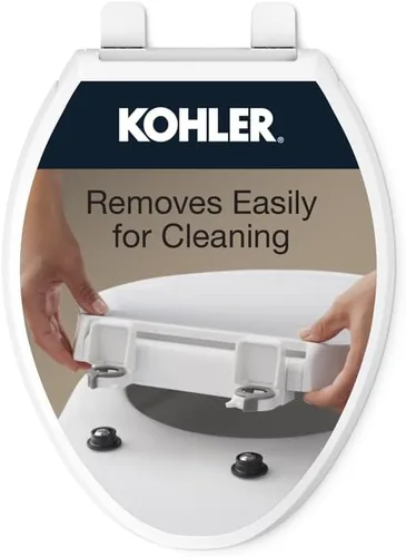 Vista 31 de KOHLER 4636-RL-96 Cachet ReadyLatch - Asiento de inodoro alargado con cierre lento, cierre suave, tapa silenciosa del asiento de inodoro, topes