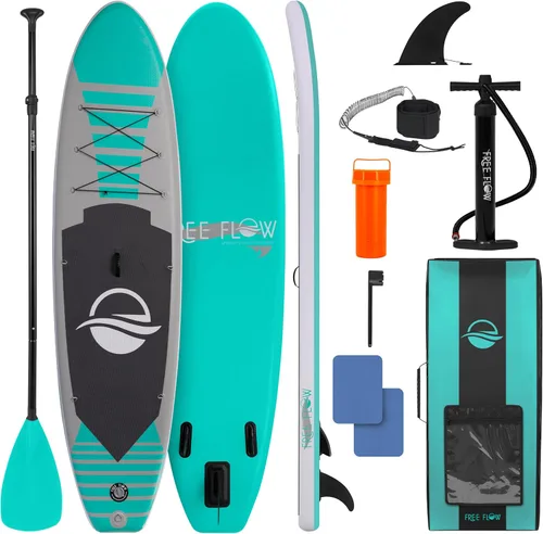 SereneLife Inflatable Stand Up Paddle Board - Wide Stable Design, Non-Slip Deck for Adults & Youth with Premium Paddle Board Accessories: Carry Bag,