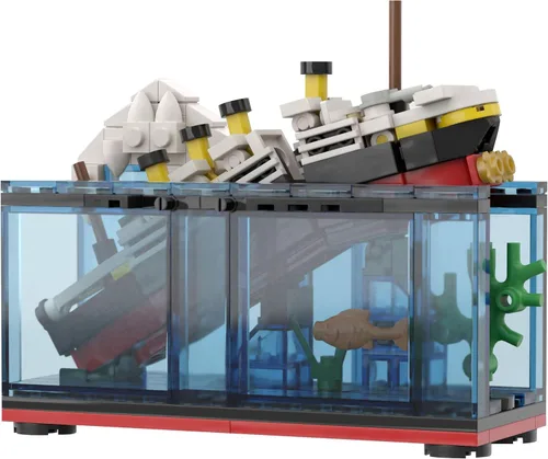 Vista 5 de Kits de embarcaciones Modelos Construcrion Sets 247 piezas Titanic Sink y Break in Half Toy Building Blocks, Titanic Cruise Ship Model Toy