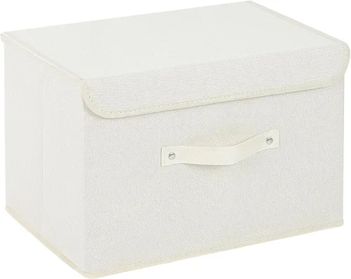 Vista 29 de Cajas de almacenamiento, contenedores de almacenamiento plegables con tapas, cestas de almacenamiento de tela de algodón y lino con asa