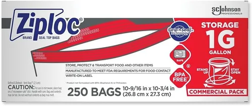 SC Johnson Professional Ziploc Bolsas de almacenamiento con nueva tecnología Grip 'n Seal, para organización y almacenamiento de alimentos, doble