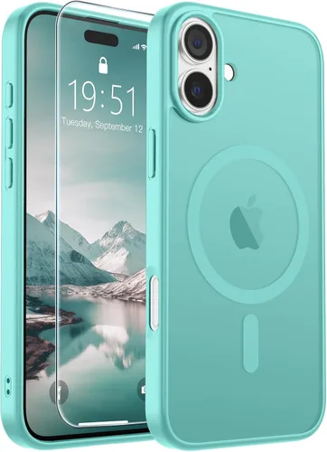 Vista 149 de SUPFINE - Funda magnética para iPhone 14 Pro Max (compatible con MagSafe), (protección contra caídas de grado militar de 10 pies), delgada, Negro