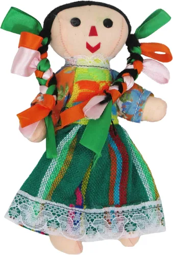 Vista 5 de Leos Imports Muñeca de trapo mexicana de 5 a 6 pulgadas de alto