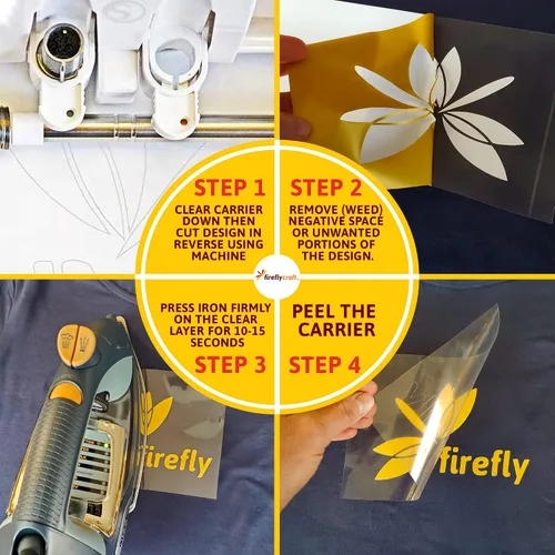 Vista 2 de Firefly Craft - Lámina de vinilo 3D de transferencia de calor, vinilo HTV grueso de 3 dimensiones, para planchar para usar con Cricut y Silhouette