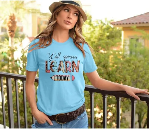 Vista 5 de Camisetas de profesora para mujer, camisetas de manga corta para profesores de preescolar y jardín de infantes