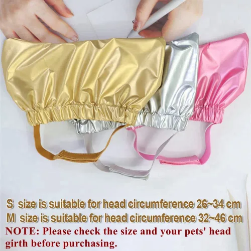 Vista 2 de Gorro de ducha para mascotas, impermeable, reutilizable, con correa ajustable para evitar el agua en las orejas, arnés elástico para gatos, perros