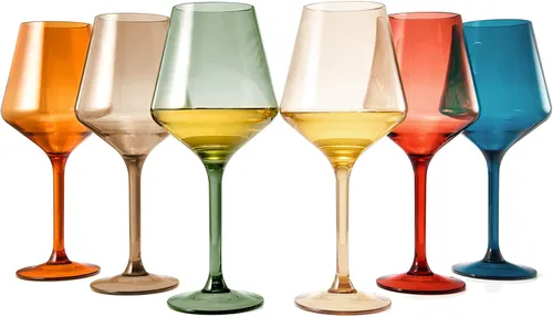 Vista 13 de The Wine Savant - Juego de 6 copas de champán de plástico acrílico estilo europeo Copas de champán coloreadas reutilizables para brindis 100%