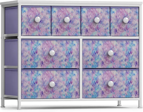 Vista 115 de Sorbus Cómoda con 8 cajones - Mueble para almacenar ropa para niño, para dormitorio, pasillo, clóset, oficina – Marco de acero, parte superior