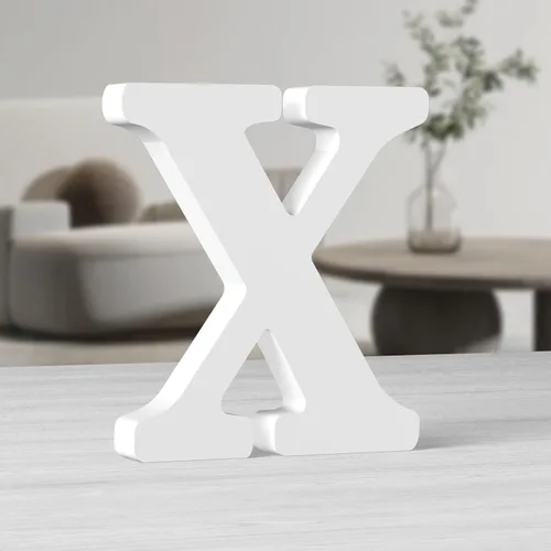 Vista 25 de AOCEAN Letras de madera grandes blancas de 10 pulgadas, letras de madera sin terminar para decoración de pared, letras decorativas de pie