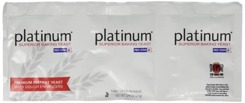 Red Star Levadura instantánea Platinum Premium con potenciadores de masa, tres paquetes de 1/4 oz por manga (dos mangas para un total de 6 paquetes)