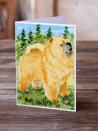 Vista 2 de Caroline's Treasures SS8871GCA7P Chow Chow Greeting Cards and Envelopes Pack of 8 Blank Cards with Envelopes Whimsical A7 Size 5x7 Blank Note Cards