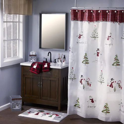 Vista 6 de SKL Home Navidad/Regalo Bosque Invierno Muñeco de Nieve Toalla de Baño, Rojo