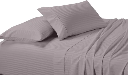 Vista 17 de sheetsnthings Juego de 2 fundas de almohada de 300 hilos, tamaño Queen, color negro a rayas