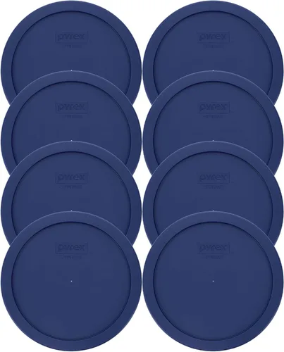 Vista 8 de Pyrex 7402-PC 6/7 Cup Tapa de repuesto redonda de plástico para almacenamiento de alimentos, color azul oscuro, fabricada en Estados Unidos