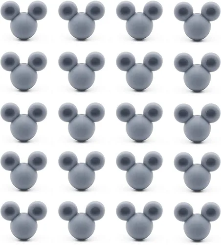 Vista 10 de Decoendiy 50 cuentas de silicona para cabeza de ratón, con forma de animal, coloridas pulseras para manualidades (mezcla)