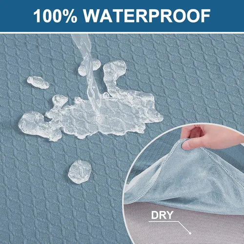 Vista 3 de Smiry Juego de 2 fundas de asiento impermeables para sillas de comedor, tela jacquard elástica, extraíble y lavable, fundas protectoras de asiento