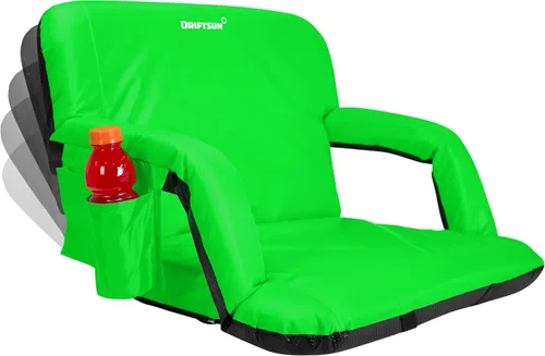 Vista 11 de Driftsun Asientos de estadio extra anchos con respaldo – Sillas plegables de lujo para gradas – Silla deportiva plegable impermeable – Fácil