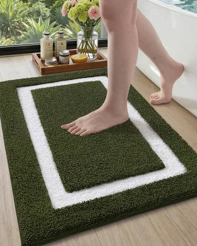 Vista 22 de Color&Geometry Alfombras de baño, de microfibra absorbentes de agua y de secado rápido, antideslizantes, lavables a máquina, extra suaves