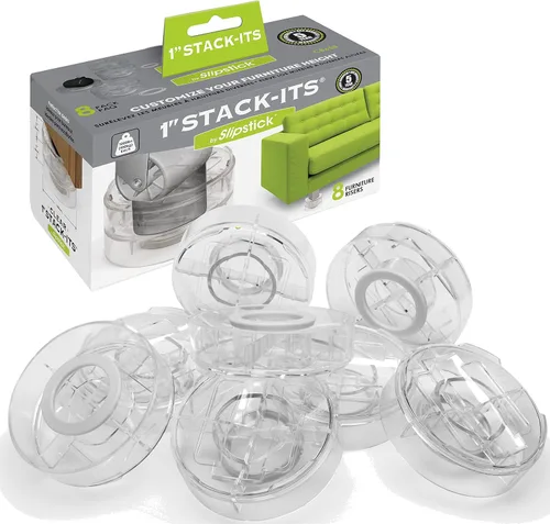 Vista 7 de Slipstick Stack-Its - Elevadores de cama ajustables de 1 pulgada (juego de 8) elevadores de altura de 1 pulgada, 2 pulgadas o 3 pulgadas, elevadores