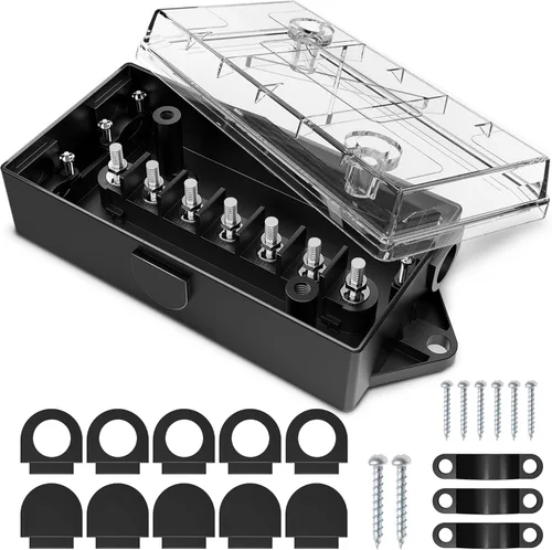 Vista 9 de MICTUNING Caja de conexiones eléctricas de 7 vías, caja de conexión de cable de remolque de 7 bandas, resistente a la intemperie para recableado
