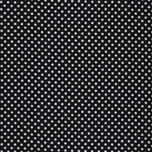 Mook Fabrics Franela PRT Polka Dot, corte negro/blanco por The Yard