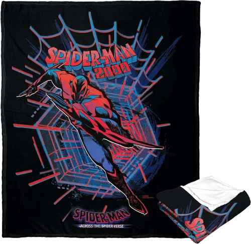 Vista 2 de Northwest Spider-Man - Manta de seda táctil, 50 x 60 pulgadas, Spiderman 2099