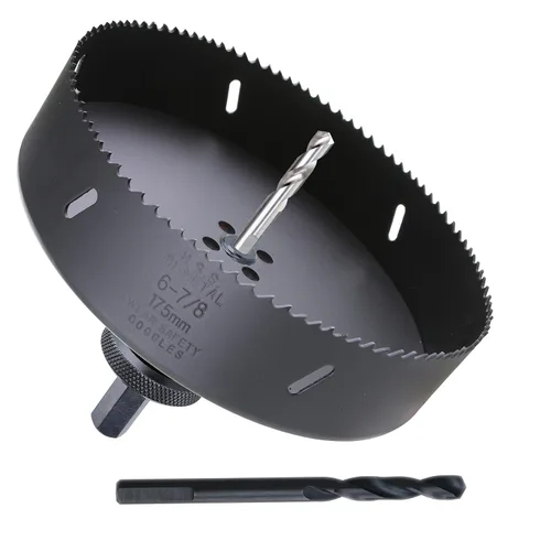 Vista 18 de Sierra perforadora de 4" HSS bimetálica para madera, paneles de yeso, plástico, aluminio, acero suave, hierro, metal, acero inoxidable, sierra