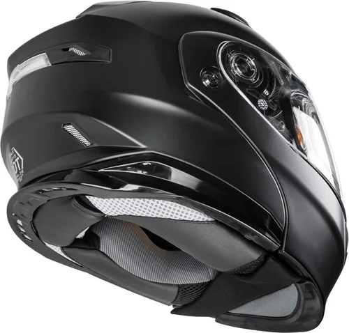 Vista 2 de GMAX MD-01S, casco modular aprobado por DOT, escudo de doble lente para deportes de nieve y motor (negro mate, XS)