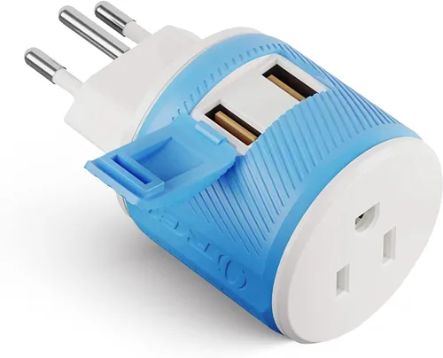 Vista 14 de OREI Adaptador de enchufe de viaje para Tailandia con USB dual, entrada de Estados Unidos, tipo O (U2U-18), funcionará con teléfonos celulares